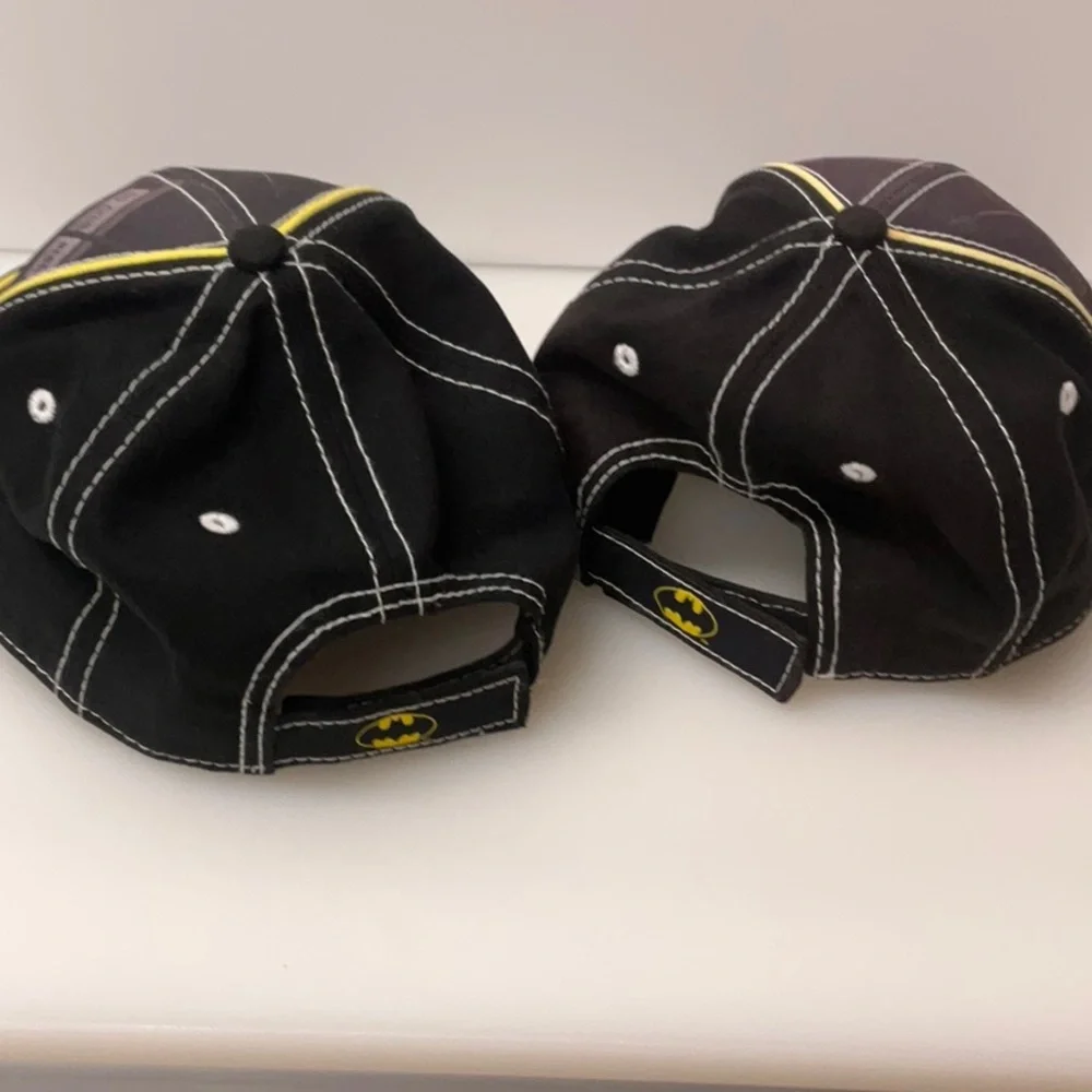 MONSTER TRUCK x BATMAN Youth Baseball Adjustable Hat Cap (Set of 2) Black Yellow